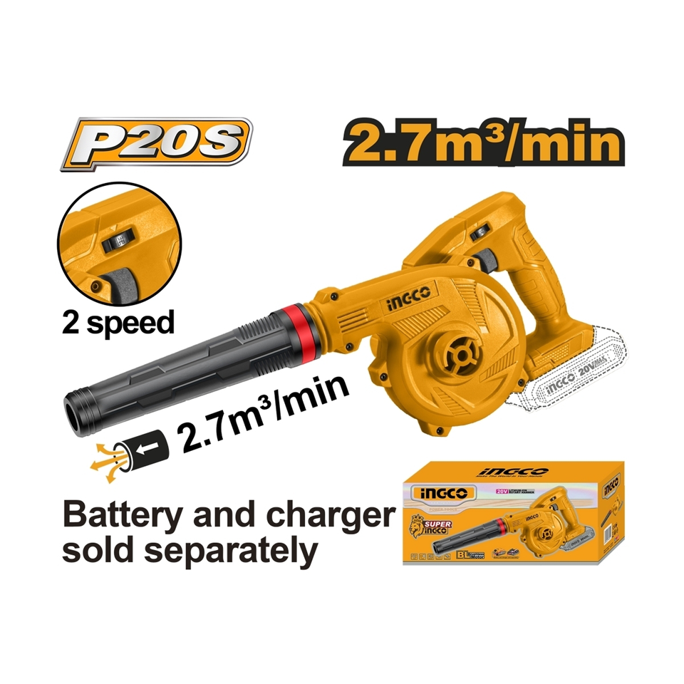 #INGCO #SET CABLI200181 เครื่องเป่าลมไร้สาย 20V ปรับรอบความเร็ว 2 ระดับ