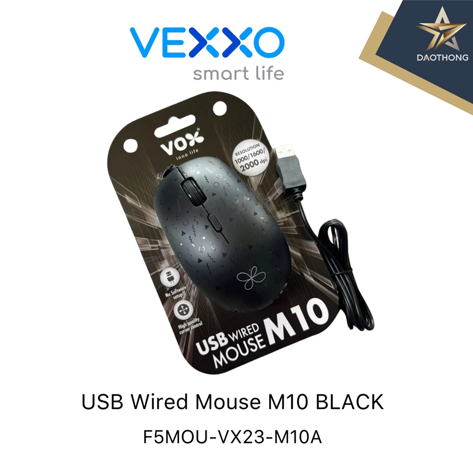 #VEXXO USB Wired Mouse M10 (Black)