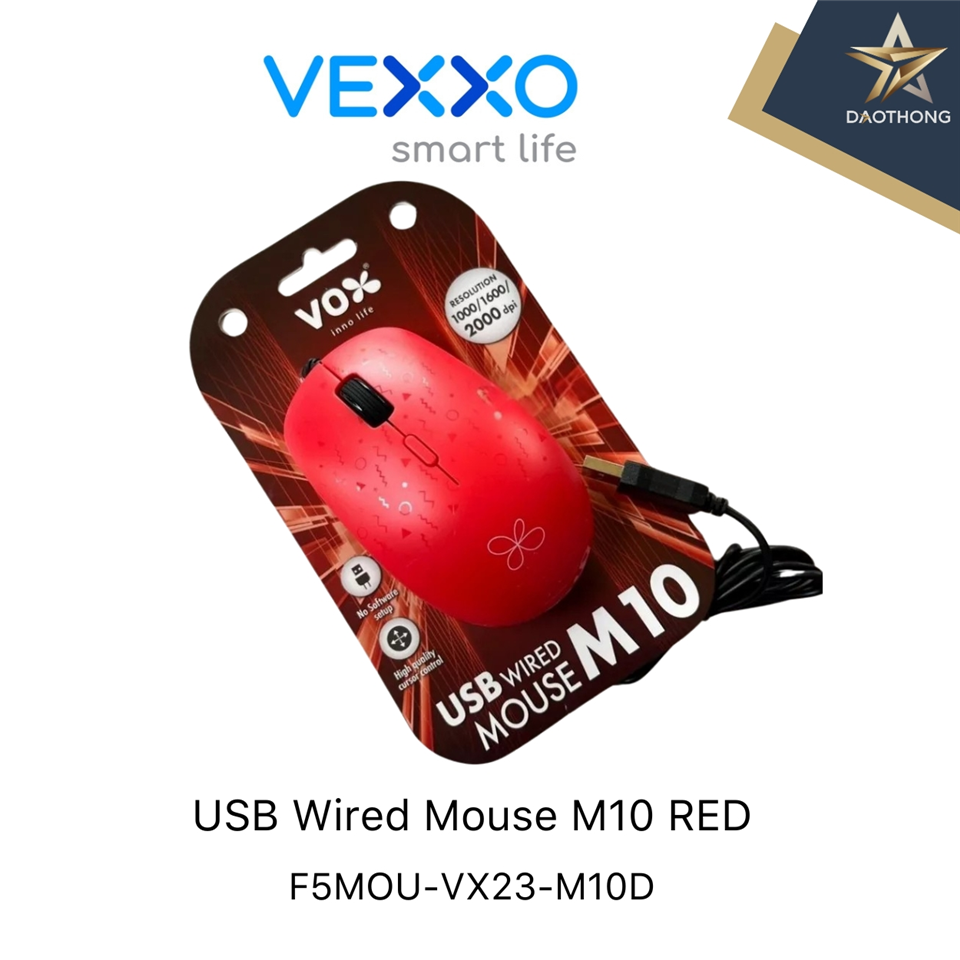 #VEXXO USB Wired Mouse M10 (Red)