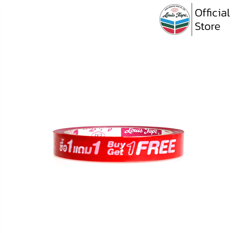 #LouisTape เทปพิมพ์ นิ้วซื้อ1แถม1นิ้ว แดง/ขาว 18mmx45y
