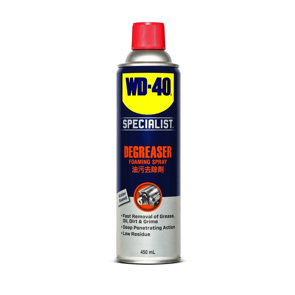 #WD40 สเปรย์โฟมขจัดไขมัน Degreaser 450ml (ทำความสะอาดคราบน้ำมัน จารบี ไขมัน และสิ่งสกปรกต่างๆ)