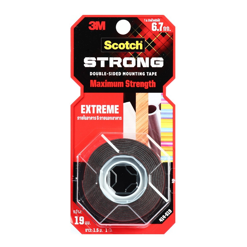 #3M Scotch Strong Extreme (19mm) 1.5M เทป 2 หน้าแรงยึดติดสูง